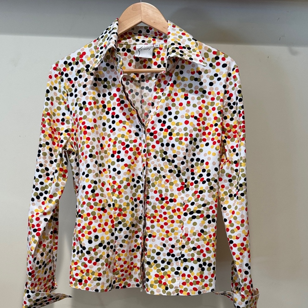 Finley Vibrant Dot Pattern Button Down Shirt - image 1